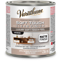 Rev&ecirc;tement &agrave; fini diamant pour bois Varathane, 236 ml, Transparent, Mat Sécurité Médic