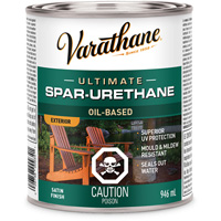 Rev&ecirc;tement &agrave; fini diamant pour bois Varathane, 946 ml, Transparent, Satin Sécurité Médic