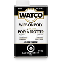 Watco&reg; Wipe-on Poly Stain, 473 ml, Clear, Gloss Sécurité Médic