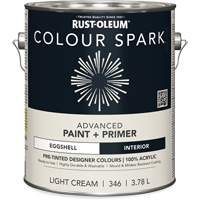 Colour Spark Interior Pre-Tinted Paint + Primer Wall Paint, White Cotton, Semi-Gloss, 3.78 L, Gallon Sécurité Médic