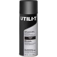 UTILI-T General Purpose Enamel Spray Paint, Black, Gloss, 10 oz./283 g, Aerosol Can Sécurité Médic