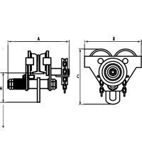 Chariots ajustables, 1000 lb (0,5 tonne) Capacit&eacute;, 2-11/16" - 5-1/4" Sécurité Médic