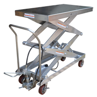 Pneumatic Hydraulic Scissor Lift Table, Stainless Steel, 47-1/4" L x 24" W, 1500 lbs. Cap. Sécurité Médic