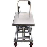 Pneumatic Hydraulic Scissor Lift Table, Stainless Steel, 35-1/2" L x 20" W, 800 lbs. Cap. Sécurité Médic