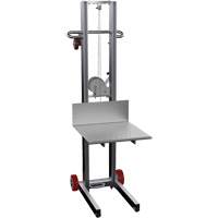 Empileur &agrave; plateforme, M&eacute;canisme Treuil manuel, Capacit&eacute; de 400 lb, Levage max de 58" Sécurité Médic