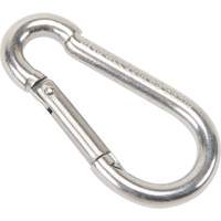 Mousqueton en acier inoxydable, 220 lb (0,11 tonne) Charge d'utilisation max., 3/16" Taille, 5/16" Oeil Sécurité Médic