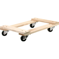 Wood Dollies - Medium-Duty, Polyolefin Wheels, 900 lbs. Capacity, 18" W x 30" D x 7" H Sécurité Médic