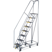 All Directional Ladders, 9 Steps, 24" Step Width, 90" Platform Height, Steel Sécurité Médic