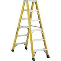 6600 Series Industrial Heavy-Duty 2-Way Stepladders, Fibreglass, 300 lbs. Capacity, 6' Sécurité Médic