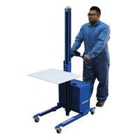 Gerbeur &agrave; plateforme &agrave; &eacute;l&eacute;vation rapide, M&eacute;canisme &eacute;lectrique, Capacit&eacute; de 175 lb, Levage max de 57" Sécurité Médic