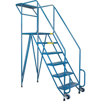 Mechanics/Maintenance Rolling Ladder, Steel, 6 Steps, 57" Platform Height Sécurité Médic