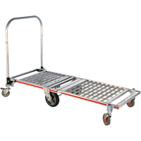 Chariot &agrave; plateforme repliable &agrave; six roues, Aluminium, 1550 lb, 61-7/8" lo x 23-1/4" la, Hauteur 39" Sécurité Médic