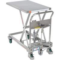 Table &eacute;l&eacute;vatrice hydraulique &agrave; ciseaux, 31-1/2" lo x 19-1/2" la, Acier inoxydable, Capacit&eacute; 550 lb Sécurité Médic