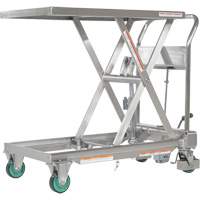 Table &eacute;l&eacute;vatrice hydraulique &agrave; ciseaux, 31-1/2" lo x 19-1/2" la, Acier inoxydable, Capacit&eacute; 550 lb Sécurité Médic