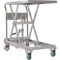 Table &eacute;l&eacute;vatrice hydraulique &agrave; ciseaux, 31-1/2" lo x 19-1/2" la, Acier inoxydable, Capacit&eacute; 550 lb Sécurité Médic