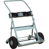 Four-Wheel Cylinder Hand Trucks, Pneumatic Wheels, 28" W x 6" L Base, 1000 lbs. Sécurité Médic