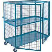 Wire Mesh Truck, 2 Tiers, 39" L x 26" W x 62.5" H, 1200 lbs. Cap. Sécurité Médic