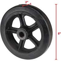 Roue en caoutchouc moul&eacute;, 8" (203 mm) dia. x 2" (51 mm) la, Capacit&eacute; de 400 lb (181 kg) Sécurité Médic