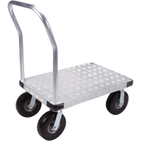 Aluminum Platform Truck, 24" W x 36" L, 1200 lbs. Cap., Flat Free Wheels Sécurité Médic