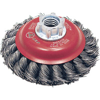 BK420T Knot Twisted Conical Brush, 4" Dia., 0.02" Fill, 5/8"-11 Arbor, Steel Sécurité Médic