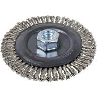 Stringer Bead Brush, 5" Dia., 0.022" Fill, 5/8"-11 Arbor, Stainless Steel Sécurité Médic