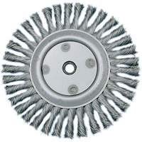 Knot Twisted Wire Wheel, 6" Dia., 0.02" Fill, 5/8"-1/2 Arbor, Steel Sécurité Médic