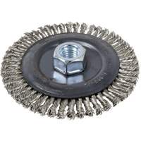 Stringer Bead Brush, 4" Dia., 0.022" Fill, 5/8"-11 Arbor, Stainless Steel Sécurité Médic