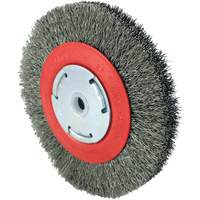 Brosse &agrave; fils cr&ecirc;p&eacute;s 101F-2M, 6" dia., Fils 0,014", Arbre 1/2" - 2" Sécurité Médic