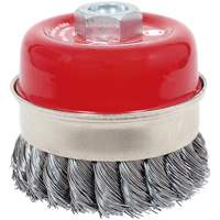 Brosse boisseau &agrave; fils li&eacute;s et nou&eacute;s haute performance CKB3201T, 3-1/2" dia. x 5/8"-11 arbre Sécurité Médic