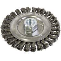 Standard Face Knot Wire Wheel Threaded, 5" Dia., 0.022" Fill, 5/8"-11 Arbor, Steel Sécurité Médic