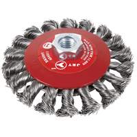 BK520T Knot-Twisted Conical Bevel Brush, 5" Dia., 5/8-11 Arbor Sécurité Médic