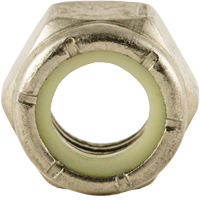 &eacute;crou auto-frein&eacute; en nylon, 1/2" dia, Acier inoxydable, Fin Sécurité Médic