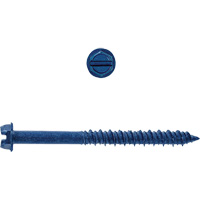 Hex Washer Slot SD Concrete Screws, 3/16" x 1-1/4" L, Zinc Plate Sécurité Médic