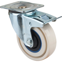 Roulettes sandwich, Pivotant avec frein, 4" (101,6 mm), Nylon, 440 lb (199,58 kg) Sécurité Médic