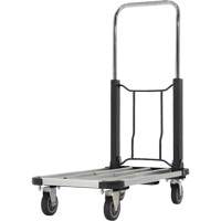 Chariot &agrave; plateforme repliable, Acier inoxydable, 300 lb, 28" lo x 16" la, Hauteur 33-1/2" Sécurité Médic
