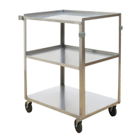 Shelf Carts, 3 Tiers, 18" W x 32" H x 27-3/8" D, 500 lbs. Capacity Sécurité Médic