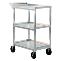 Utility Cart, 3 Tiers, 16-1/2" W x 39" H x 27-3/4" D, 350 lbs. Capacity Sécurité Médic