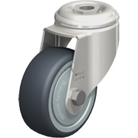 Stainless Steel Thermoplastic Elastomer Caster, Swivel, 3-1/8" (79.5 mm) Dia., 220 lbs. (100 kg.) Capacity Sécurité Médic