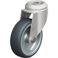 Stainless Steel Thermoplastic Elastomer Caster, Swivel, 4" (102 mm) Dia., 240 lbs. (108 kg.) Capacity Sécurité Médic