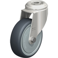 Stainless Steel Thermoplastic Elastomer Caster, Swivel, 4" (102 mm) Dia., 240 lbs. (108 kg.) Capacity Sécurité Médic