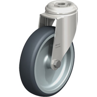 Stainless Steel Thermoplastic Elastomer Caster, Swivel, 5" (127 mm) Dia., 265 lbs. (120 kg.) Capacity Sécurité Médic