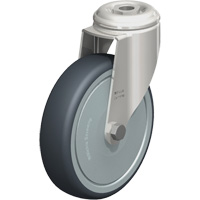 Stainless Steel Thermoplastic Elastomer Caster, Swivel, 5" (127 mm) Dia., 265 lbs. (120 kg.) Capacity Sécurité Médic
