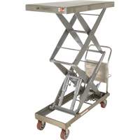 Manual Hydraulic Scissor Lift Table, 47-1/2" L x 24" W, Partial Stainless Steel, 1500 lbs. Capacity Sécurité Médic