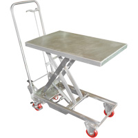 Manual Hydraulic Scissor Lift Table, 27-1/2" L x 17-3/4" W, Stainless Steel, 200 lbs. Capacity Sécurité Médic