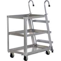 Stockpicker Truck, Aluminum, 21-7/8" W x 40" D, 3 Shelves, 660 lbs. Capacity Sécurité Médic