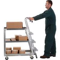 Stockpicker Truck, Aluminum, 21-7/8" W x 40" D, 3 Shelves, 660 lbs. Capacity Sécurité Médic