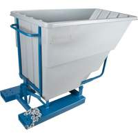 Self-Dumping Hopper, Polyethylene, 1-1/10 cu.yd, Grey Sécurité Médic