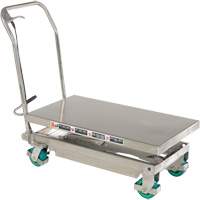 Manual Hydraulic Scissor Lift Table, 36-1/4" L x 19-3/8" W, Stainless Steel, 600 lbs. Capacity Sécurité Médic