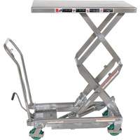 Manual Hydraulic Scissor Lift Table, 36-1/4" L x 19-3/8" W, Stainless Steel, 600 lbs. Capacity Sécurité Médic