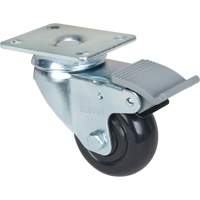 Caster, Swivel with Brake, 3" (76.2 mm), Polyolefin, 250 lbs. (113.4 kg) Sécurité Médic
